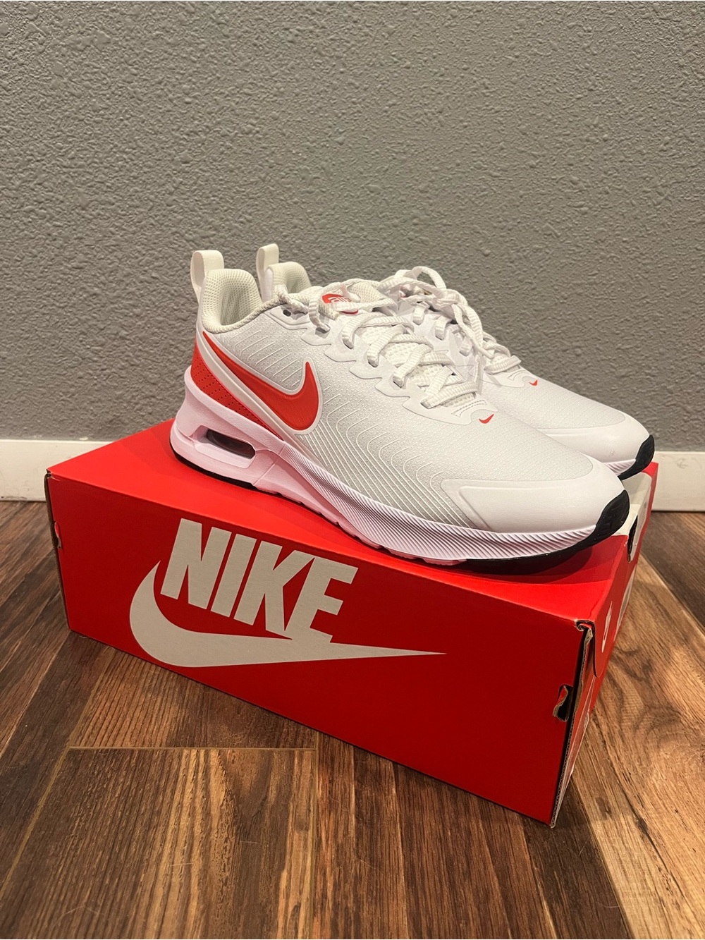 Nike Men’s White and Red Athletic Sneakers